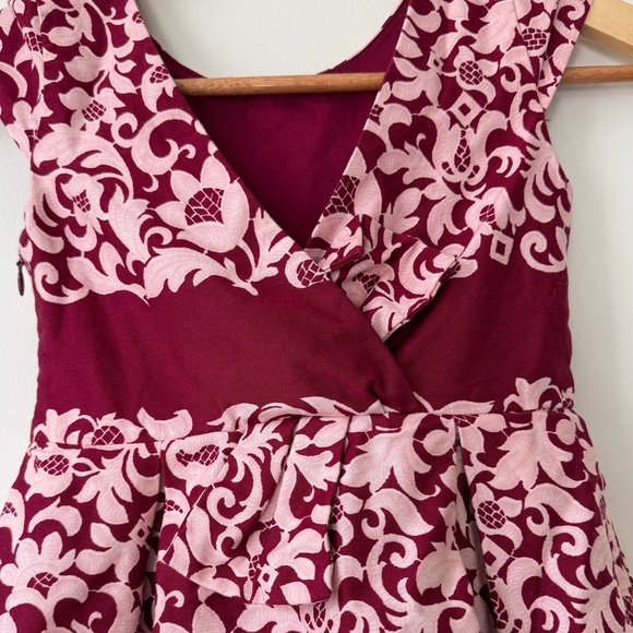 Janie and Jack Red Dress Floral Cotton Size 6 Girls Church - Picture 6 of 9